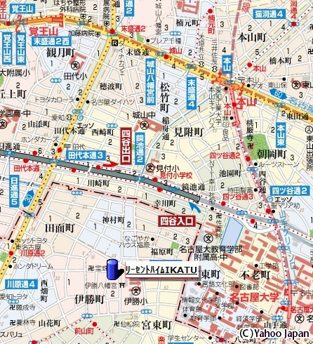 リーセントハイムＩＫＡＴＳＵの地図