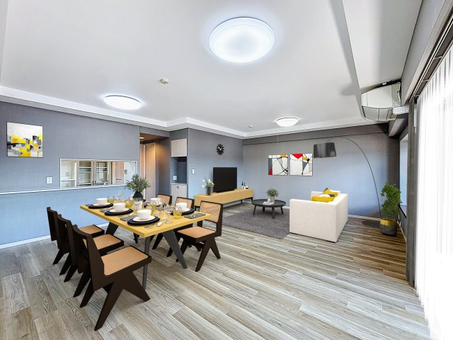 サーパス鉄砲町の居間・リビング|家具家電はイメージです