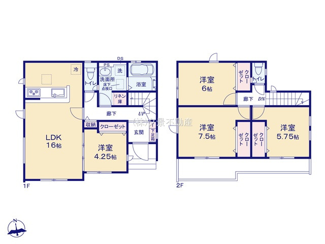 《仲介手数料無料》見沼区片柳１丁目249(全1戸)新築一戸建てグラファーレの間取り