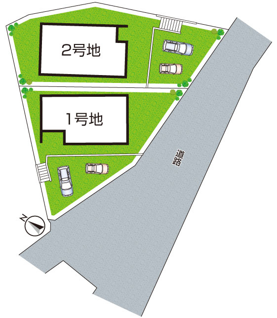 八幡市八幡石不動　第1期　新築一戸建ての区画図|全２区画