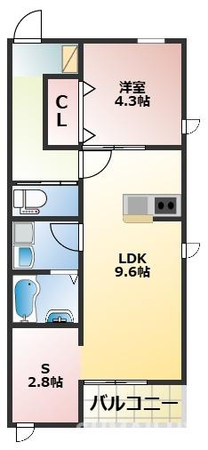 熊本市中央区渡鹿７丁目のアパートの間取り