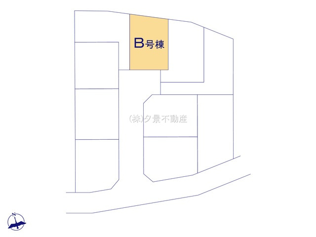 《仲介手数料無料》緑区大字三室615-1(B号棟)新築一戸建てハートフルタウンの区画図