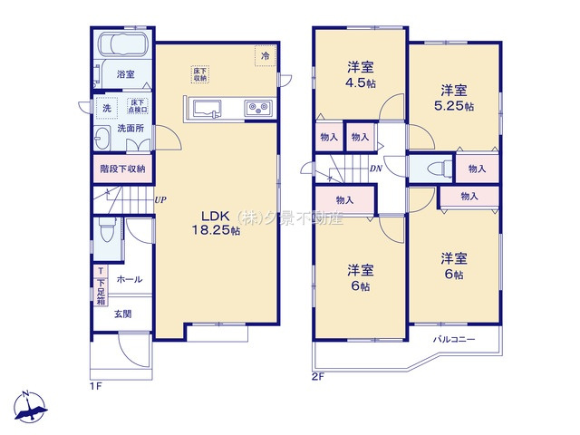 《仲介手数料無料》緑区大字三室615-1(D号棟)新築一戸建てハートフルタウンの間取り