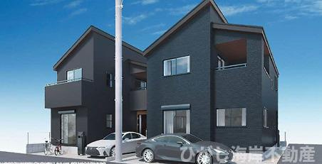 平塚市虹ケ浜　新築戸建　全２棟の外観パース|イメージパスですので実際のものと少異なります