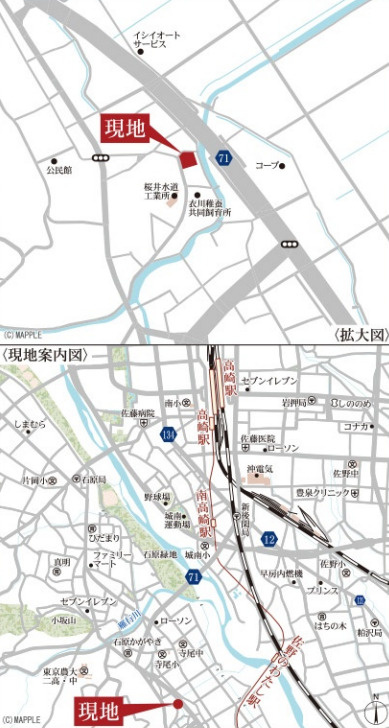 高崎市寺尾町第5　２号棟(全２棟)　リーブルガーデン　新築建売分譲の地図