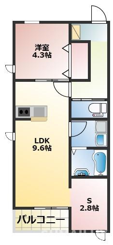 熊本市中央区渡鹿７丁目のアパートの間取り
