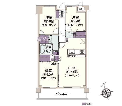 2沿線利用可！　お洒落な内装　藤和シティコープ港北中川