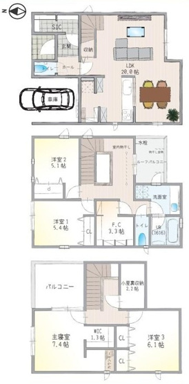 【間取り】 | 綾瀬市深谷中7丁目 新築戸建 全1棟
