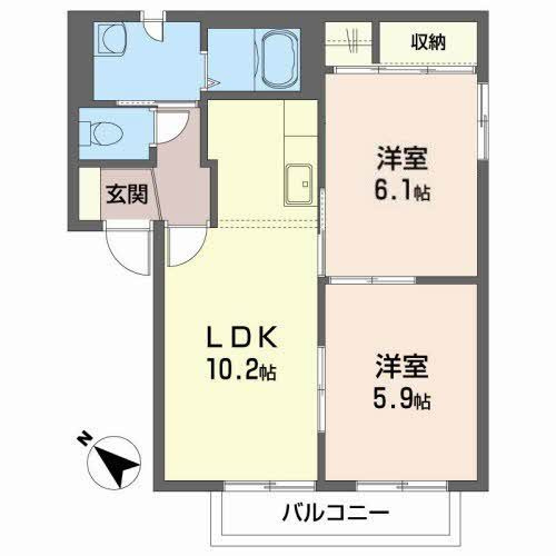 ハーモニアスＫ Ｂの間取り