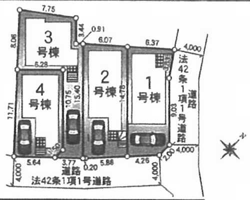 相模原市中央区上溝第140　新築戸建全6棟  4号棟 の区画図