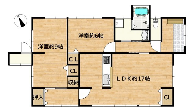都城市菓子野町の中古一戸建の間取り