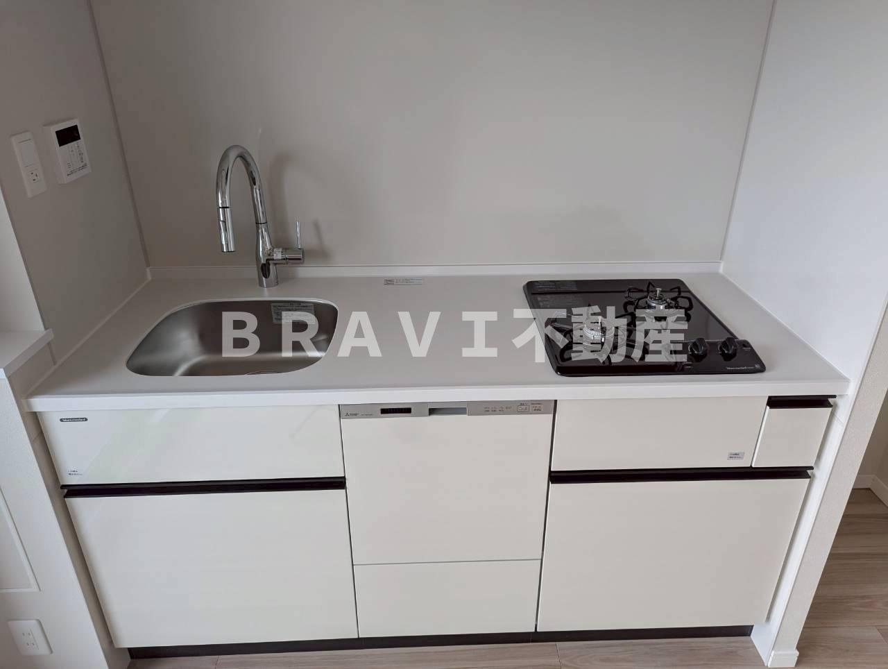 S-RESIDENCE天満橋ar BRAVI不動産のキッチン|２口ガスコンロのキッチン