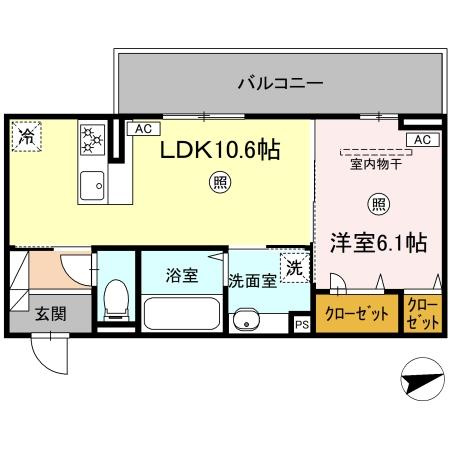 (仮称)D-ROOM西区上代1丁目の間取り