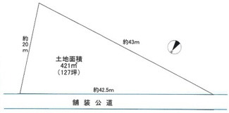 【土地図】 | 坂戸市紺屋　資材置場用地　東武東上線『若葉駅』徒歩44分　【三芳野小学区】