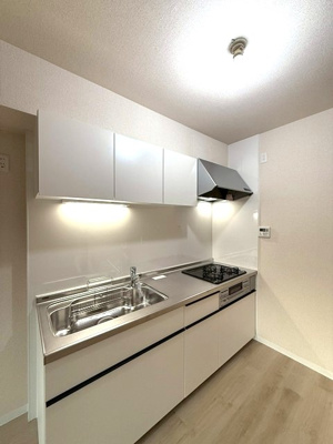 【居間・リビング】 | メゾン池田 | 南西向きリビングダイニングキッチン12.7帖☆窓側からの眺めです！広めのキッチンスペースで毎日楽しくお料理もできますね！