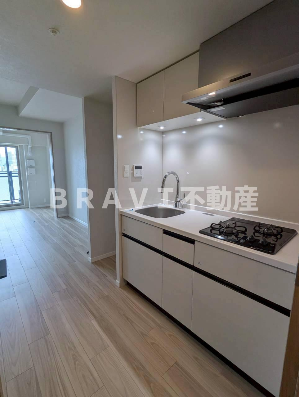 S-RESIDENCE天満橋ar BRAVI不動産のキッチン|２口ガスコンロのキッチン