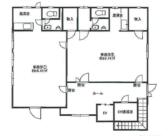 野洲市栄の事務所の間取り