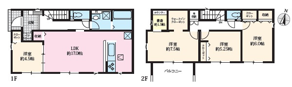 安城市姫小川町　新築分譲住宅　全7棟　7号棟の間取り