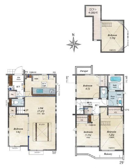 【間取り】 | 東久留米市前沢３丁目　新築戸建て　３８号棟 | 南向きで陽当り良好、陽射しサンサン明るいお家