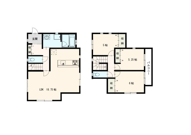 上安松423貸家の外観パース