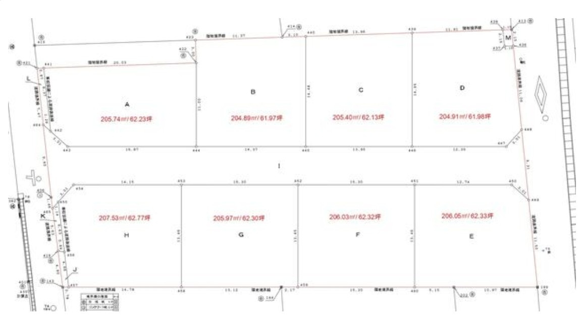 エースタウン田部井8 B区画の土地図
