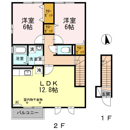 ビーハウス有田　Aの区画図