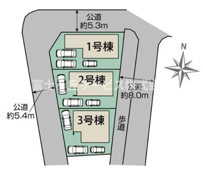 【区画図】 | 浜松市中央区高塚町 新築一戸建て 2号棟 | 2号棟の区画図です