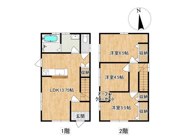 高知市一宮東町５丁目　中古戸建ての間取り