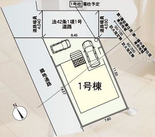 秦野市堀西第20　新築戸建　全1棟1号棟の区画図