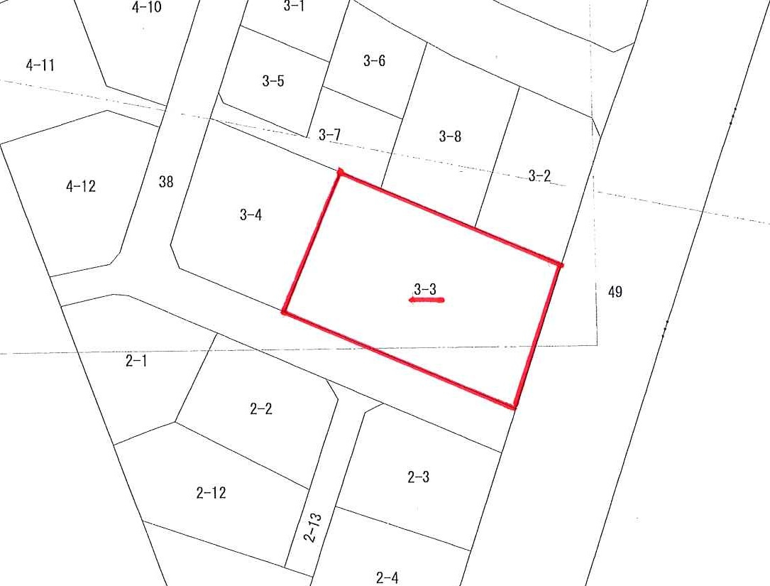 坂戸市伊豆の山町3-3貸地の区画図