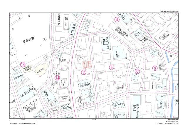 長崎市花丘町の売地の地図