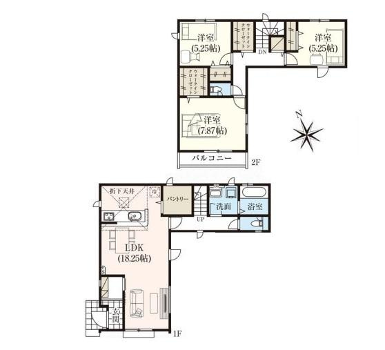 【GRAFARE　ZEH水準仕様】東久留米市八幡町３期の間取り|〇 本物件【２号棟】の間取・平面図です〇　敷地面積:128.77㎡　建物面積:98.74㎡　