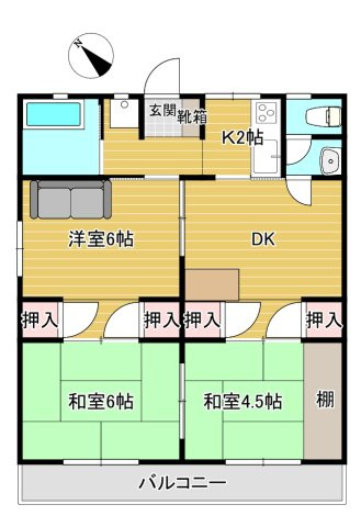 天神コーポ若葉の間取り