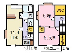 広島市安佐北区深川１丁目のテラスの間取り