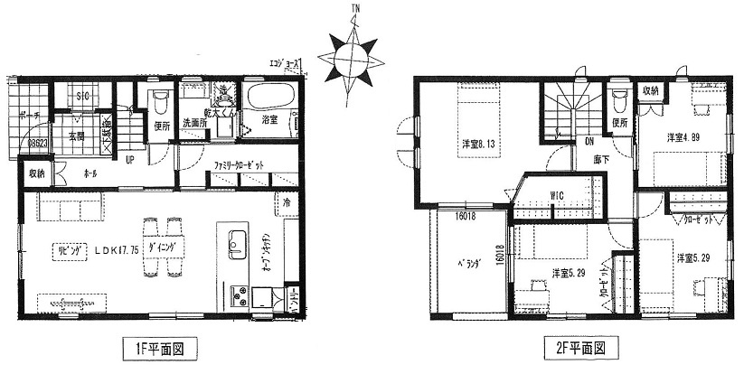 マ・メゾン　佐伯区隅の浜2丁目　№119の参考プラン|建物プラン107.23㎡
３ＬＤＫ＋納戸