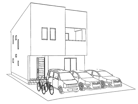マ・メゾン　佐伯区隅の浜2丁目　№119の完成予想図|駐車３台可
（車種による）