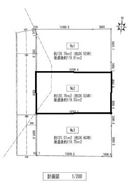 佐伯区隅の浜2丁目　№120の区画図|建築条件なし
整形地