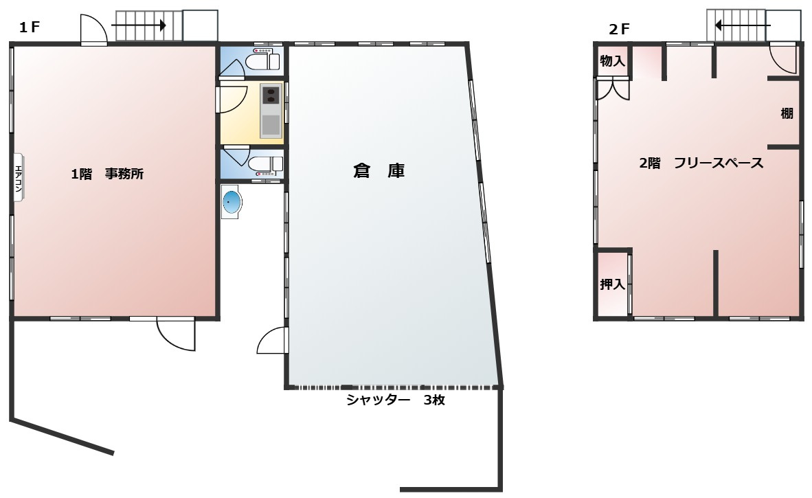 19号線沿い　事務所兼倉庫
