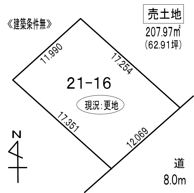 登別市新生町5丁目21-16　土地