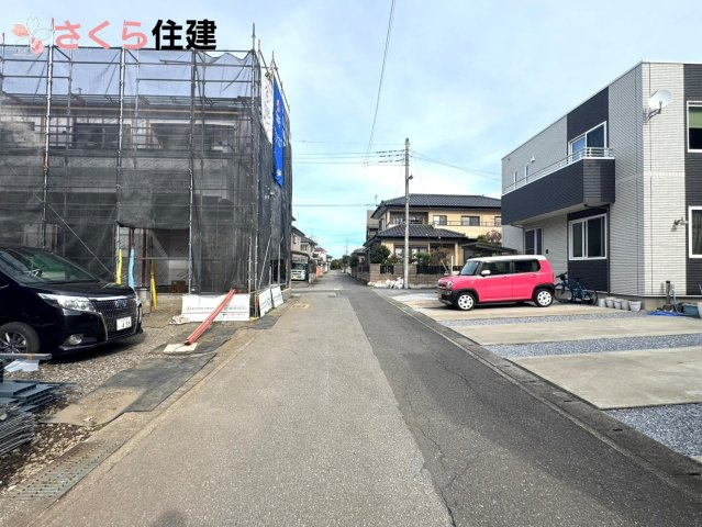 宇都宮市茂原町　１号棟の前面道路含む現地写真|前面道路東側4.5ｍ公道、北側4.5公道　車通りが少ない為出入りもラクラク♪