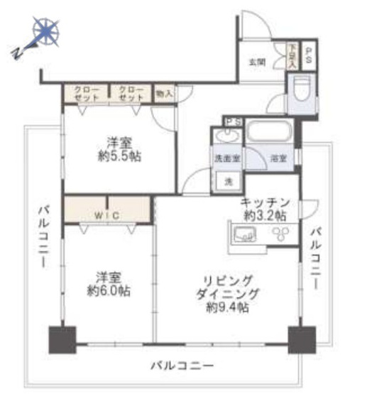 【間取り】 | スカーラ池袋西 | 3LDK　65.42㎡　角部屋