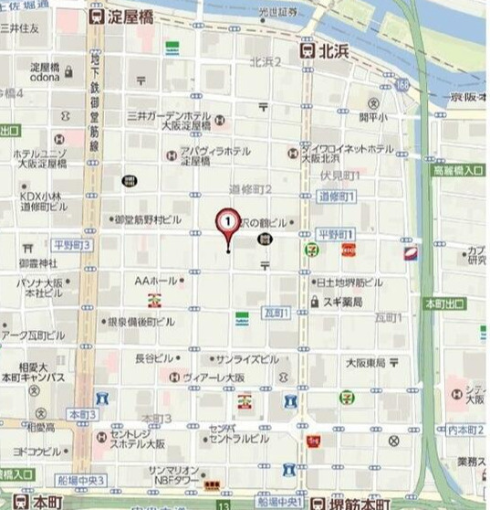 スプランディッド淀屋橋DUEの地図