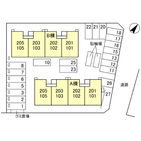 セジュール・マロニエ　Aの区画図