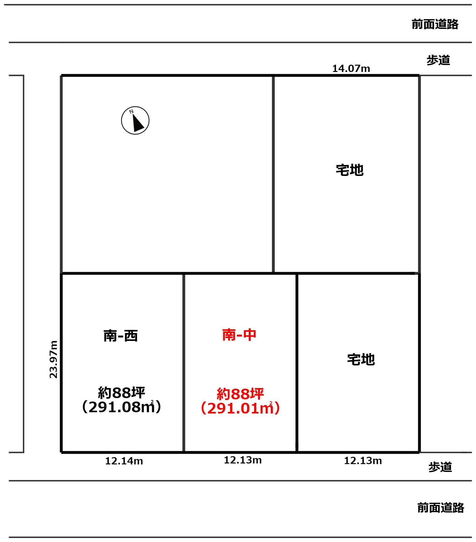 SUNタウン熊野本Ⅱ4-南中の土地図