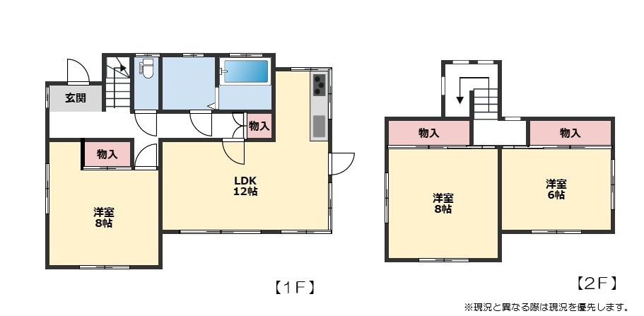 牛久市猪子町　中古戸建の間取り