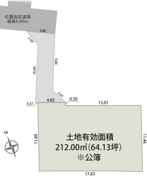富士市原田　8期　売地 　212.00㎡(64.13坪)　の土地図