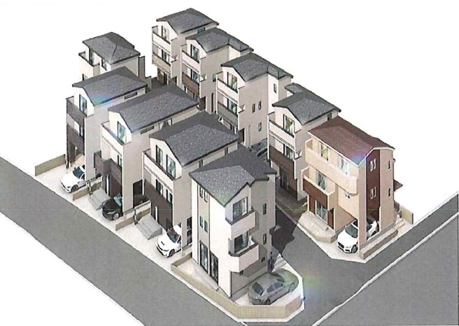 板橋区徳丸5丁目　最終2棟　ZEH水準　省エネ住宅の外観パース