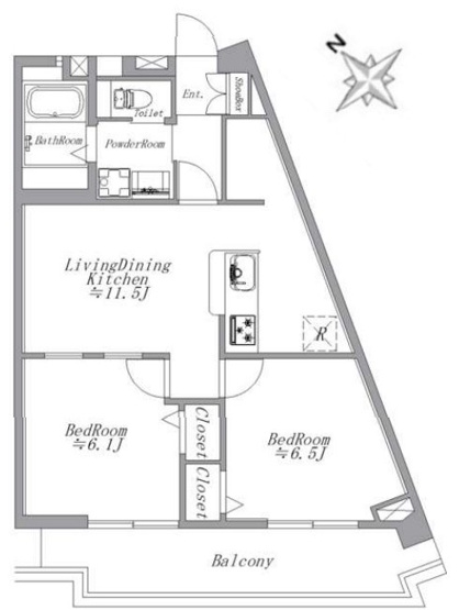 【間取り】 | 赤羽台四丁目住宅 | 南西向きのお部屋なので、陽当たり良好です！