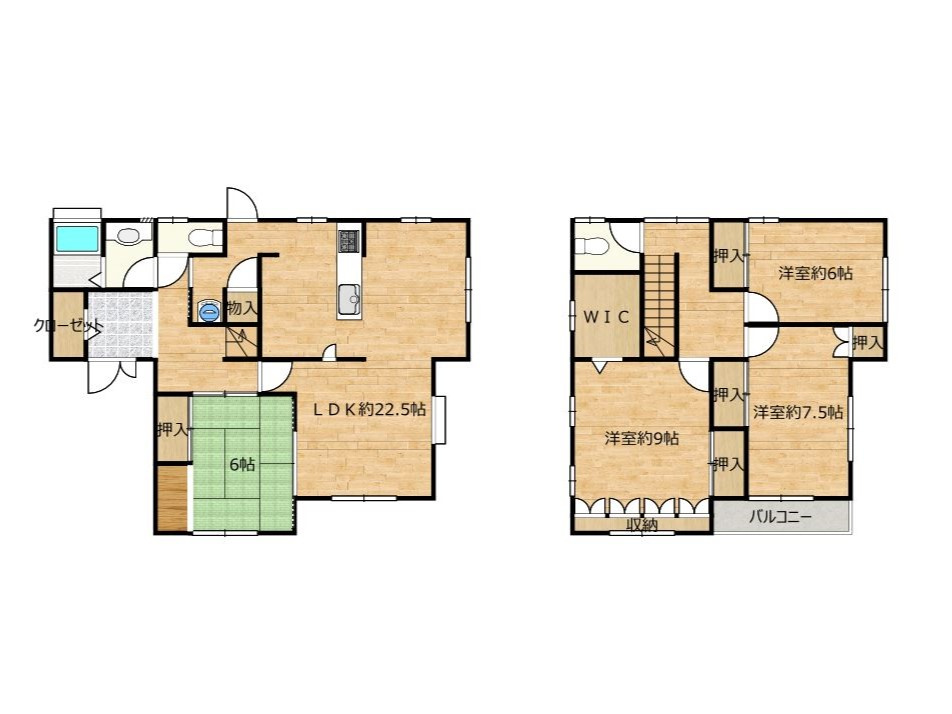 リフォーム中中古戸建　大垣市万石1丁目　平成3年築の間取り