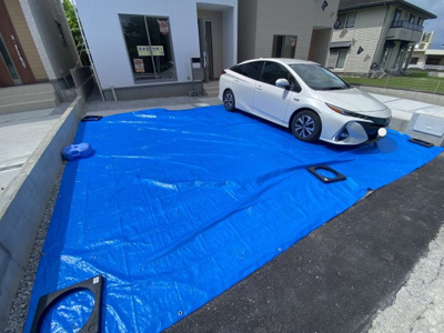 【駐車場】 | 南城市佐敷新里（全4棟）2号棟 | 2号棟　並列駐車2台完備♪